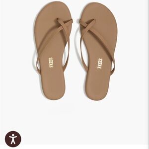 TKEES Tan Minimalist Cross-Strap Sandals
